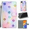 KENHONER Custodia per Xiaomi Redmi 9C NFC/10A, impronta | Portafoglio Pelle PU, Magnetica, Resistente Agli Urti, Scomparto Carte Credito, Pieghevole, Flip Libro, Motivo