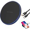 Witfoam Caricabatterie Wireless 20W con Ricarica Rapida, Compatibile con Phone, Galaxy, L G, Goog e Altri Dispositivi, Pad di Ricarica Wireless Sicuro con Porta Tipo C e Protezione da Cortocircuito