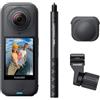 Insta360 X4 Air Pack Sci Nero grafite- Videocamera impermeabile e leggera 165g 8K 360, selfie stick invisibile, lenti sostituibili, prima registri poi inquadri, cover antivento integrata.