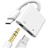 WASRUYI Adattatore da USB C a jack per cuffie da 3,5 mm 2 in 1 DAC Audio Splitter con ricarica rapida per Apple per iPhone 15 Pro Max per iPad compatibile per Samsung Mic Auricolari Auricolare Cavo Dongle
