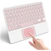 Nsyee Tastiera wireless universale con touchpad, tastiera portatile compatta wireless ricaricabile Bluetooth per iPad/Samsung/tablet/iOS/Android/Windows, layout UK