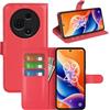 Fertuo Cover per TCL 60 SE/TCL 605, Custodia Portafoglio Cover a Libro in Pelle Flip Case Sottile con Silicone Bumper, Fibbia Magnetica, Porta Carte e Kickstand, Rosso