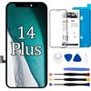 Dinow Display per iPhone 14 Plus LCD Sostituzione Schermo 6.7 di ricambio Schermo per iPhone 14 Plus, Touch Screen per iPhone 14 Plus con kit di riparazione, comp con A2886, A2632, A2885, A2888,A2887