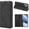 Fertuo Cover a Libro con Porta Carte per iPhone 17, Nero