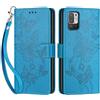 SIENIANLINE Cover per Xiaomi Redmi Note 10 5G PU Pelle Custodia Flip Blu