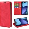 Fertuo Cover a Libro con Porta Carte per iPhone Air, Rosso | Antiurto Portafoglio in Pelle, Custodia con Chiusura Magnetica, Supporto, Case Interno Silicone, Sottile Leggero, Antiscivolo