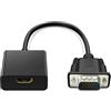 PETERONG Adattatore VGA a HDMI 1080P@60Hz Convertitore VGA Maschio a HDMI Femmina con 3,5mm Audio Jack per PC, laptop, TV Box per HDTV, Monitor, Proiettore, Schermo