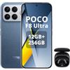 XIAOMI POCO F8 Ultra 12+256GB,Smartphone Snapdragon 8 Elite Gen 5, Display AMOLED da 6,85 a 120Hz, Ricarica Hypercharge da 100W e Wireless da 50W,blu,incluso cuffie smart incluse nero