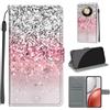 SIENIANLINE Cover per Honor Magic8 Lite/X70/X9d custodia portafoglio Gradiente argento | Chiusura magnetica, Scomparti carte, Funzione supporto, Pelle PU flip cover per Honor X70 / X9d