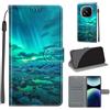 SIENIANLINE Cover per Xiaomi Redmi Note 14 Pro 4G/5G PU Pelle Custodia Flip Aurora