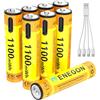 ENEGON Set da 8 Batterie Ricaricabili AAA, 1100mWh, Tensione Costante 1,5V (con Cavo USB-C 1-a-4), Ricarica 5V/2A, oltre 500 Cicli, per Telecomandi, Termometri a Infrarossi e Rasoi Elettrici