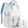 MOSISO Zaino Porta PC Donna Uomo 15.6 pollici Zaino Viaggio Computer | Bagaglio Mano Approvato Compagnie Aeree,Borsa Leggera Oggetti Personal per Pendolarismo Weekend Università Lavoro,Beige e Blu