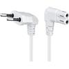 CABLEPELADO Cavo di alimentazione IEC-320 gomito - C7 gomito | sezione 0,75 mm² | compatibile con Samsung, Philips, LG Sony Sharp Panasonic LED TV, Sky High Tech, PS4, bianco | 5 metri