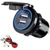 Thlevel Presa USB per Auto Presa USB per Camper | 4.2A Impermeabile con Blu LED Indicazione per 12V 24V Moto Camper Camion Barche