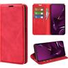 Fertuo Cover a Libro con Porta Carte per Xiaomi Poco M7 Pro 5G, Rosso | Antiurto Portafoglio in Pelle, Custodia con Chiusura Magnetica, Supporto, Case Interno Silicone, Sottile Leggero, Antiscivolo