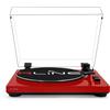 RLINE - Giradischi Vinili Bluetooth Rosso Lucido, Lettore Vinili 33 e 45 Giri, Piatto 12 con Bordo Cromato, Piedini Antivibrazione, Cartuccia Magnetica AT3600, Pre-amplificatore Attivabile