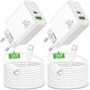ARCCRA 30W 2-Porte Caricatore Rapido e 3-Metri Cavo per iPhone 14 13 12 11 | Caricabatterie USB C&USB A Spina Ricarica Adattatore Alimentatore per iPhone 8 7 6 Pro/Max/Mini, X XR XS Plus, iPad, 4-Pezzi