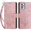 SIENIANLINE Cover per Samsung Galaxy A23 4G/5G PU Pelle Custodia Flip Oro Rosa