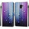 SIENIANLINE Cover per Samsung Galaxy J6 2018 PU Pelle Custodia Flip Blu