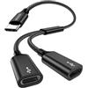 MOGOOD Cavo Splitter Type C (non per Monitor) USB C Maschio a 2 USB C Femmina Convertitore per Laptop, PC, Macbook