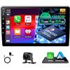Motorsi Qualcomm Chip 8Core 4GB RAM + 64GB ROM Autoradio 2 Din Carplay con Android Auto, 9 Autoradio Bluetooth con Schermo, GPS, WiFi, Mirror Link, FM/RDS Radio + Backup Telecamera