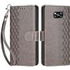 SIENIANLINE Cover per Xiaomi Poco X3 / X3 Pro custodia portafoglio Grigio | 3 scomparti carte, 1 tasca banconote, Chiusura magnetica, Supporto, Pelle PU flip cover per Xiaomi Poco X3