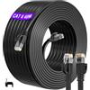 ikbc Cable Ethernet 40 metros, Cat 6 Cable de Red 40m Lan RJ45, 40 Clips