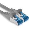 1aTTack.de 0,5 m - Cat.6 - Cavo di Rete LAN Ethernet Gigabit RJ45 Cat 6 A Cavo Patch 10000 Mbit s Sftp Pimf 500 MHz Compatibile con CAT5 CAT6 CAT7 Cat8 Grigio - 1 Pezzo