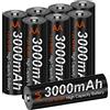 CITYORK 3000 mAh AA NI-MH batterie ricaricabili ad alta capacità 1200 cicli batteria ricaricabile AA con custodia [confezione da 8]