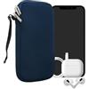kwmobile Custodia in Neoprene con Zip per Smartphone XL - 6,7/6,8 - Astuccio Portacellulare a Sacchetto con Cerniera - Borsa in blu marino