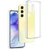 REY Cover in Gel TPU Trasparente per Samsung Galaxy A55 5G, Ultra Sottile 0,33 mm, Morbido Flessibile, Custodia Silicone