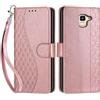 SIENIANLINE Cover per Samsung Galaxy J6 2018 PU Pelle Custodia Flip Cubo - Oro Rosa