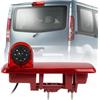 Hodozzy Telecamera Posteriore per Renault trafic 2014/Opel Vivaro 2014, Telecamera per Terza Luce di Stop, Visione Notturna a IR, Impermeabile IP67, Angolo Regolabile, con Linea di Retromarcia