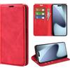 Fertuo Cover a Libro con Porta Carte per iPhone 17, Rosso
