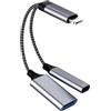 Kefiany Adattatore Lightning USB 3.0 Cavo OTG Per Apple iPhone iPad (2 in 1) Da Camera Chiavetta Lettore Schede Mouse Tastiera Telefono Reader Card Jack Cellulare Chiavette Fotocamera Porta Trasferire ip-USB