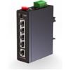 mokerlink Switch Industriale per Guida DIN a 5 Porte, 4 Porte e 1 uplink, Fast Ethernet 10/100Mbps, Guida DIN e Montaggio a Parete Inclusi