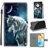 SIENIANLINE Cover per Honor Magic 6 Lite custodia portafoglio Loup | Chiusura magnetica, Scomparti carte, Funzione supporto, Pelle PU flip cover per Honor X50 5G / X9b