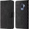 CaseGla Cover per Samsung Galaxy S9 Plus custodia portafoglio Nero | Blocco RFID, 3 scomparti carte, 1 tasca banconote, Chiusura magnetica, Supporto, Pelle PU flip cover per Samsung S9 Plus