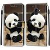 SIENIANLINE Cover per Samsung Galaxy J6 2018 PU Pelle Custodia Flip Panda