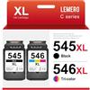 Lemero 545 546 XL Cartuccia Compatibile per Cartucce Canon 545 546 Nero Colore per Canon Pixma MG2550S MG3050 MG2450 MG2555S MX495 MG2550 MG2950 MG3051 TS3151 TS205(nero/colore,2-pack)