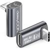 deleyCON Adattatore USB-C Angolato 90° (2 Pezzi) - 40 Gbps, 240W, 8K60Hz, USB 4.0, Corpo in Alluminio - Spina USB-C a Presa USB-C per Smartphone, Tablet, Laptop, MacBook, PS5, ecc.