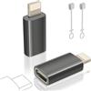 layajia Adattatore USB C a Lightning, Adattatore Lightning USB C per iPhone 14/13/12/iPad/Air pods, Supporta la Ricarica/Sincronia dei Dati, Non per Cuffie/Audio/OTG, Anti-Perso, 2 Pezzi, Gun Grey
