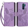 SIENIANLINE Cover per Xiaomi Redmi Note 8 Pro custodia portafoglio Viola | 3 scomparti carte, 1 tasca banconote, Chiusura magnetica, Supporto, Pelle PU flip cover per Redmi Note 8 Pro