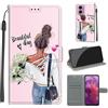 SIENIANLINE Cover per Motorola Moto G24 / E14 custodia portafoglio Ragazza | Chiusura magnetica, Scomparti carte, Funzione supporto, Pelle PU flip cover per Moto G04 / G04s
