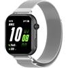 GIOPUEY Cinturini Compatibile con Honor Watch X5i, Cinturino in Acciaio Inossidabile Intrecciato [Magnetico] - Silver
