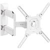 ONKRON Supporto TV Parete 32-65 pollici, Staffa TV fino a 35 kg, VESA 100x100-400x400 mm, Porta Televisore a Muro Inclinabile e Girevole, Braccio Televisore Regolabile, Snodabile, Bianco M4-W