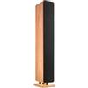 Audizio Arco - Altoparlante da pavimento attivo, Bluetooth 5.4 e DAB Radio, 160 Watt, HiFi e sistema audio home cinema, luce ambientale, USB, AUX, Optical, telecomando, effetto legno marrone