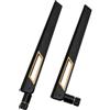 HighZer0 Electronics Antenna Wi-Fi dual band da 10 dBi nero e argento (2,4 GHz/5 GHz-5,8 GHz) con connettore maschio SMA per fotocamera wireless, router, hotspot - confezione da 2