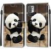 SIENIANLINE Cover per Xiaomi Redmi Note 10 5G PU Pelle Custodia Flip Panda