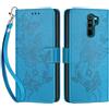 SIENIANLINE Cover per Xiaomi Redmi Note 8 Pro PU Pelle Custodia Flip Blu